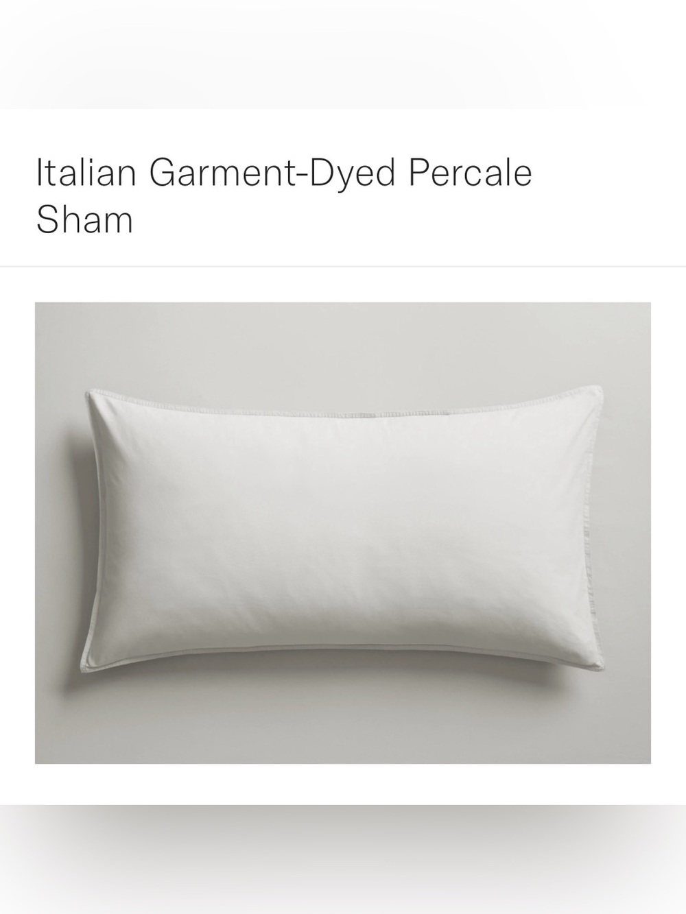 Italian Garment-Dyed Percale Sham - Ivory